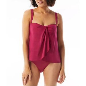 Coco Contours Clarity Bandeau Bra Sized Tankini Top Keepsake DEEP FUSCHIA,10/34D